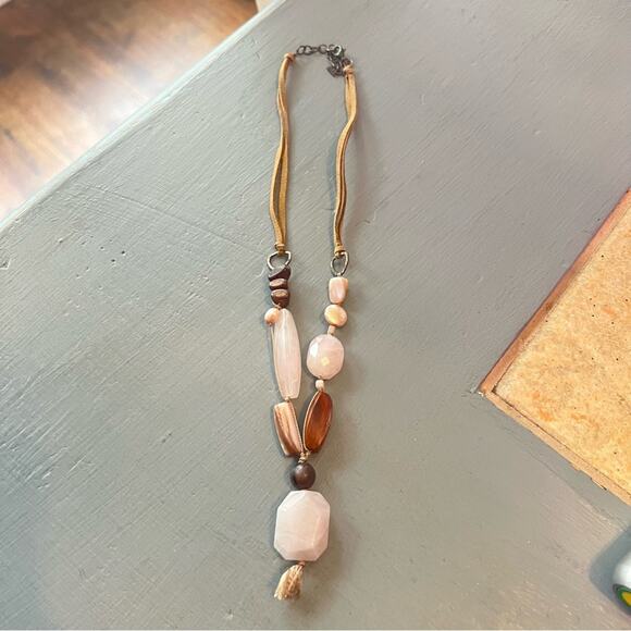Silpada Rose Quartz Stone Bead & Leather Necklace - Picture 8 of 8